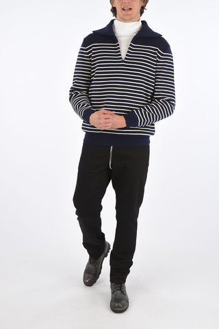 awning striped v-neck sweater