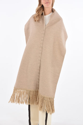 Maxi Sciarpa in Cashmere con Bottoni