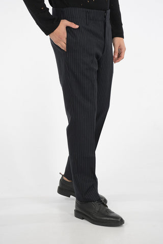 pinstriped belt loops trousers
