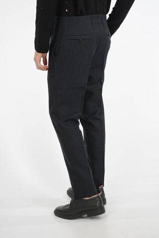 pinstriped belt loops trousers