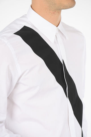 popeline SLASH BAND classic collar shirt