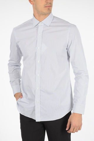 camicia a righe collo francese