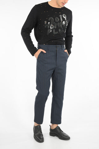 MAN pantalone a righe con passanti