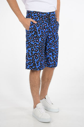 cheetah-print knee length shorts
