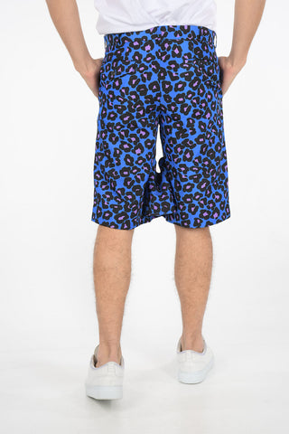 cheetah-print knee length shorts