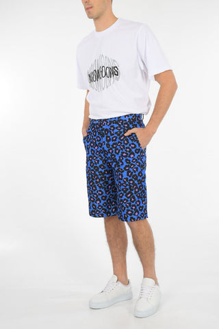 cheetah-print knee length shorts