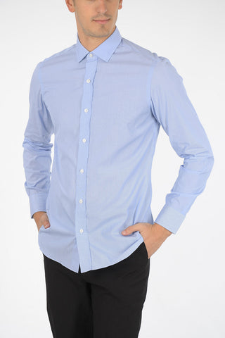 hairline striped spread collar shirt