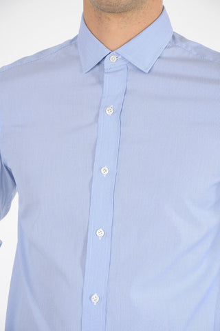 hairline striped spread collar shirt