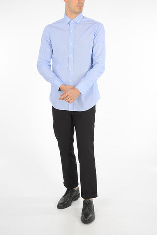 hairline striped spread collar shirt