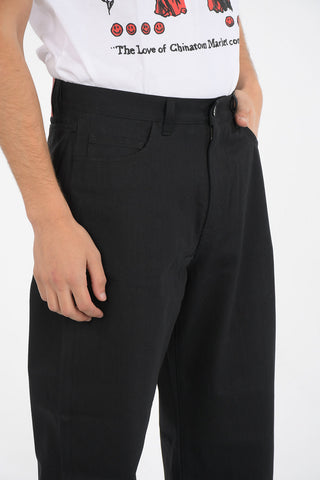 22cm Mid-rise waist wide jeans