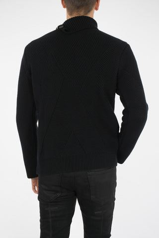 ribbed turtle-neck sweater