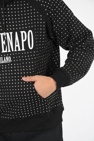 felpa hoodie MONTENAPO con strass