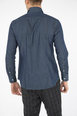 denim spread collar shirt