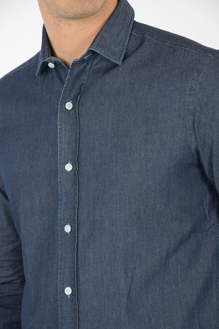 denim spread collar shirt