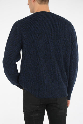 skull embroidered crew-neck sweater