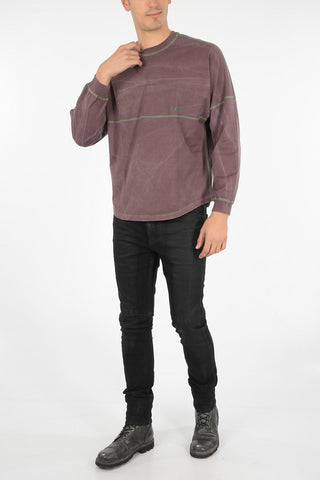 long sleeve PIGMENT DYE FOOTBALL crew-neck t-shirt