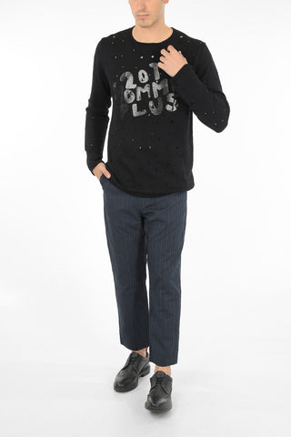 Maglia Girocollo distressed stampata