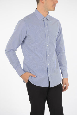 camicia a righe collo francese