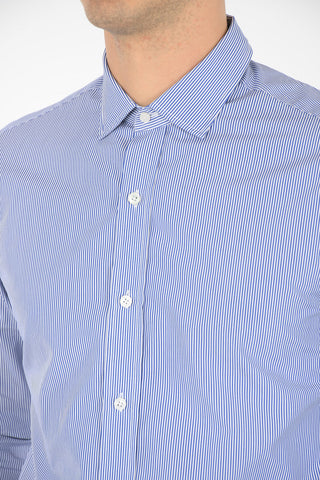 camicia a righe collo francese