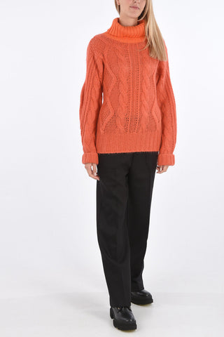 turtle neck cable knit sweater
