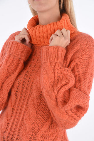 turtle neck cable knit sweater