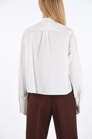 Camicia Plastron in Cotone Lino e Seta