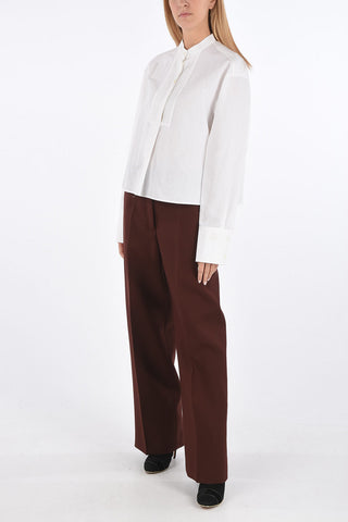 Camicia Plastron in Cotone Lino e Seta