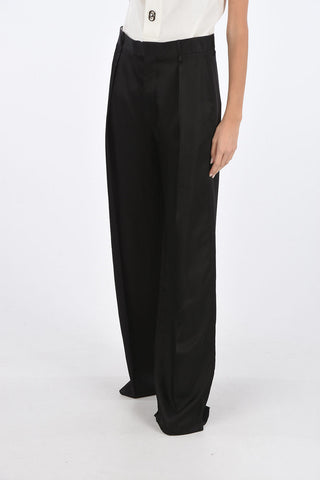 Wide-leg Polished Fabric Pants