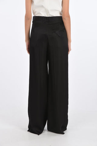 Wide-leg Polished Fabric Pants