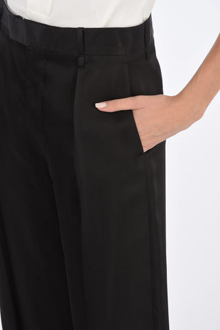 Wide-leg Polished Fabric Pants