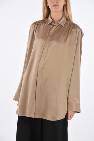 Hidden Closure Fluid Silk Shirt