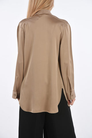 Hidden Closure Fluid Silk Shirt