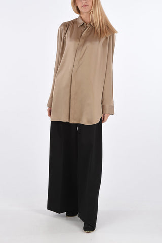 Hidden Closure Fluid Silk Shirt