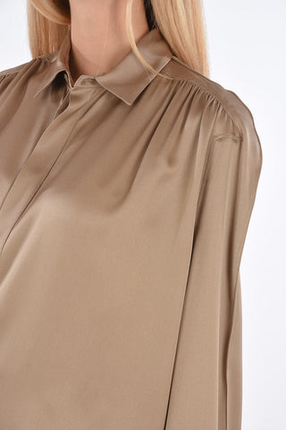 Hidden Closure Fluid Silk Shirt