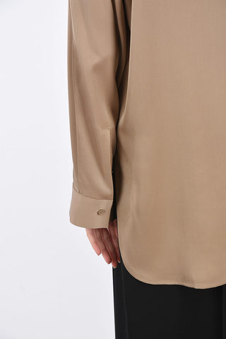 Hidden Closure Fluid Silk Shirt