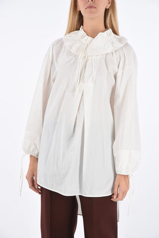 Creased Blouse LORIEN with Removable Collar