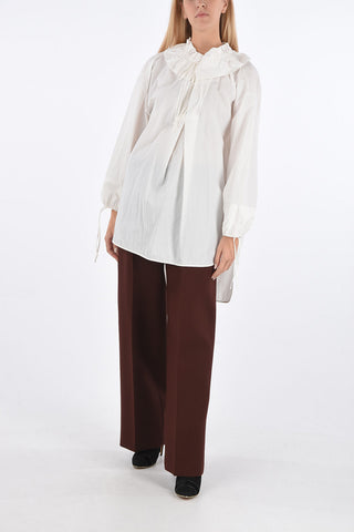 Creased Blouse LORIEN with Removable Collar