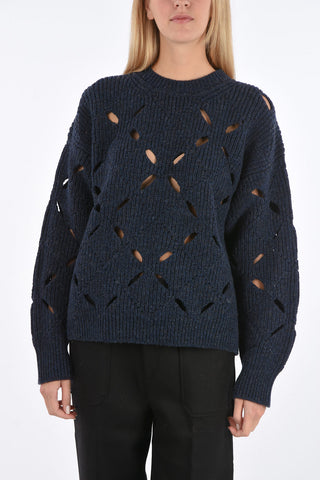 crew-neck sweater with cut out details