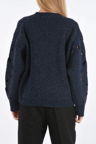crew-neck sweater with cut out details