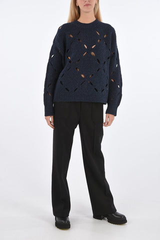 crew-neck sweater with cut out details