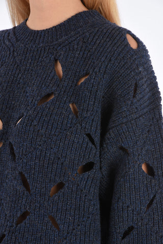 crew-neck sweater with cut out details