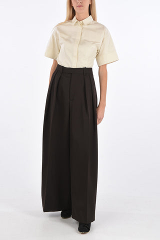 Palazzo Pants with Belt Loops and Hidden Fastening