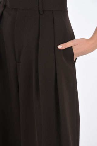 Palazzo Pants with Belt Loops and Hidden Fastening