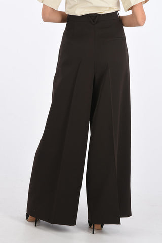 Palazzo Pants with Belt Loops and Hidden Fastening