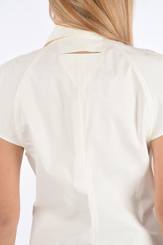 Coated Cotton Shirt with Decorative Buttons