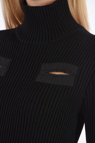 Ribbed Dress with Cut Out Details
