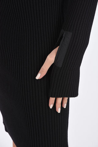 Ribbed Dress with Cut Out Details