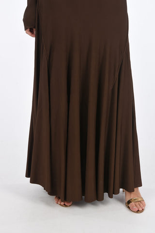 Long Flared Turtleneck Dress 