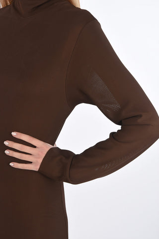 Long Flared Turtleneck Dress 