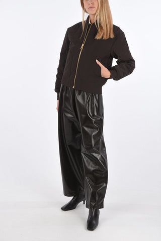 Front Zip Squared Quilted Bomber Jacket